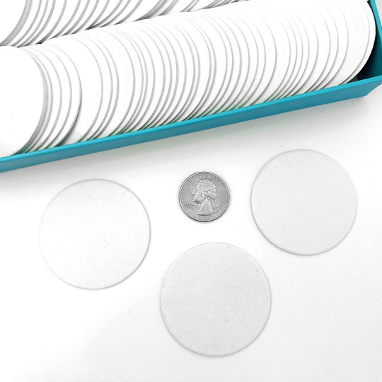 White Paperboard Round Bases for Crafting ~ Set of 10 ~ 50mm (2")